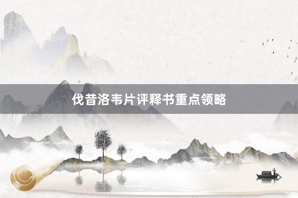 伐昔洛韦片评释书重点领略