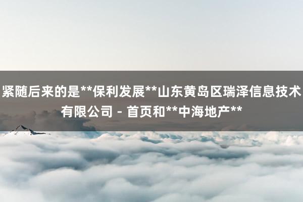 紧随后来的是**保利发展**山东黄岛区瑞泽信息技术有限公司 - 首页和**中海地产**